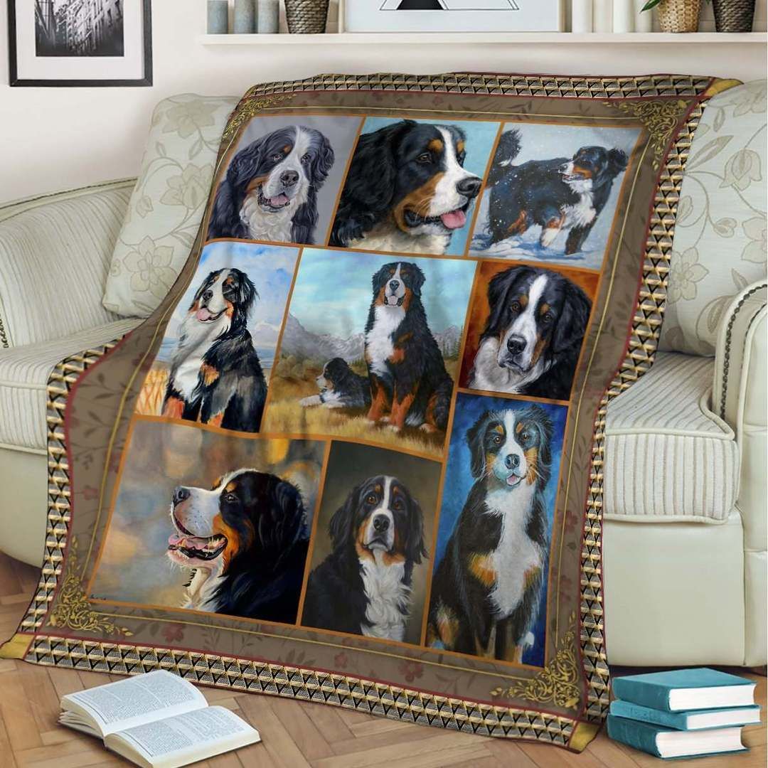 Bernese Mountain Dog Loyal Sherpa Fleece Blanket