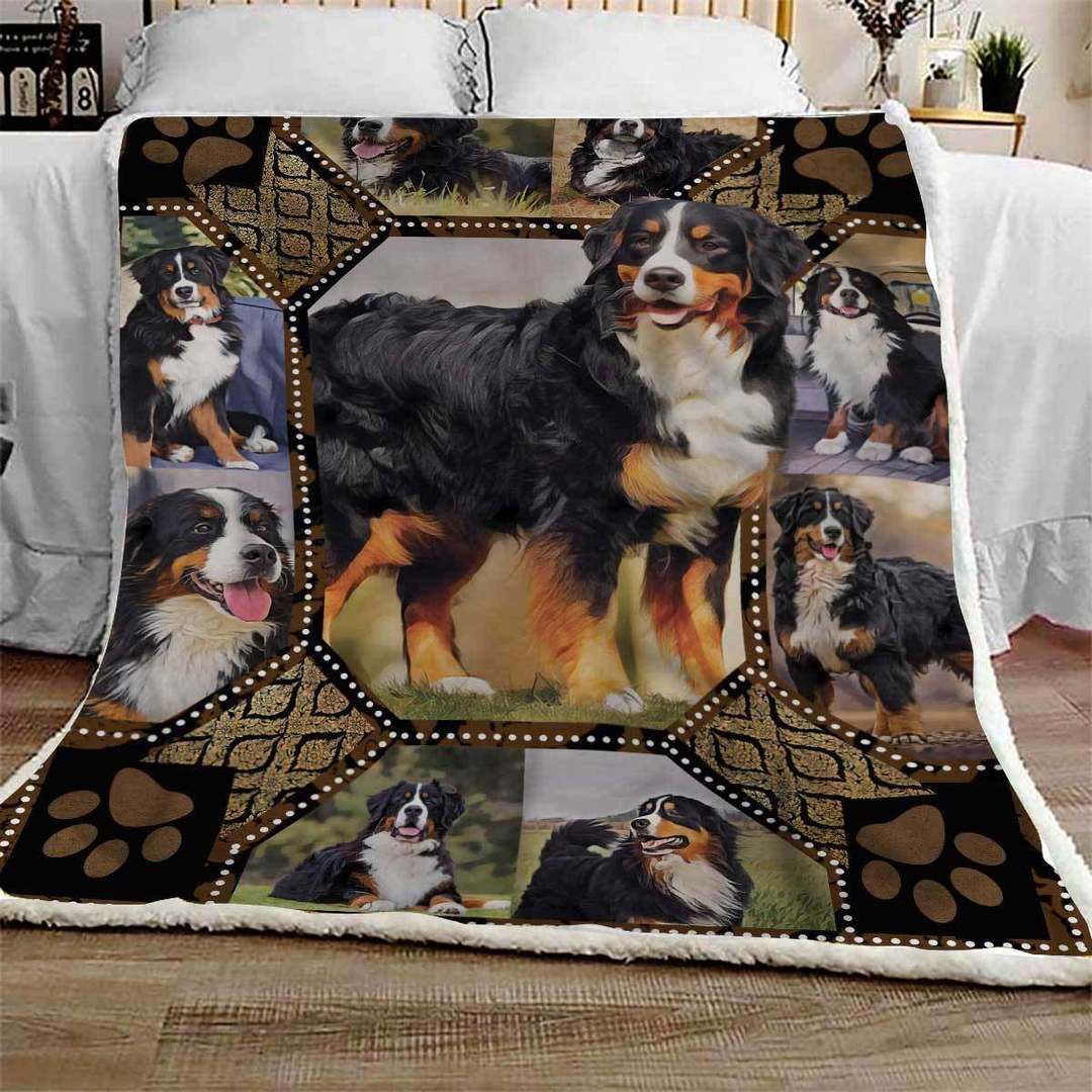 Bernese Mountain Dog Mystery Sherpa Fleece Blanket