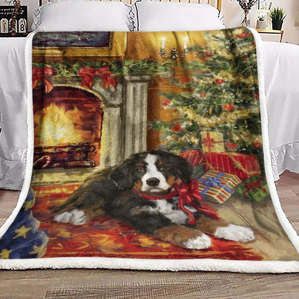 Bernese Mountain Dog Sherpa Fleece Blanket