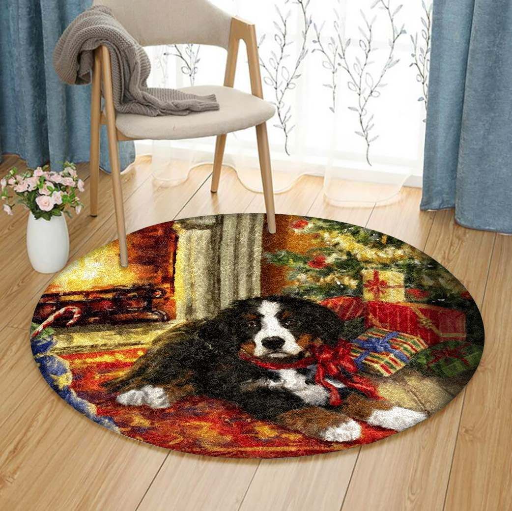 Bernese Mountain Dog Round Carpet