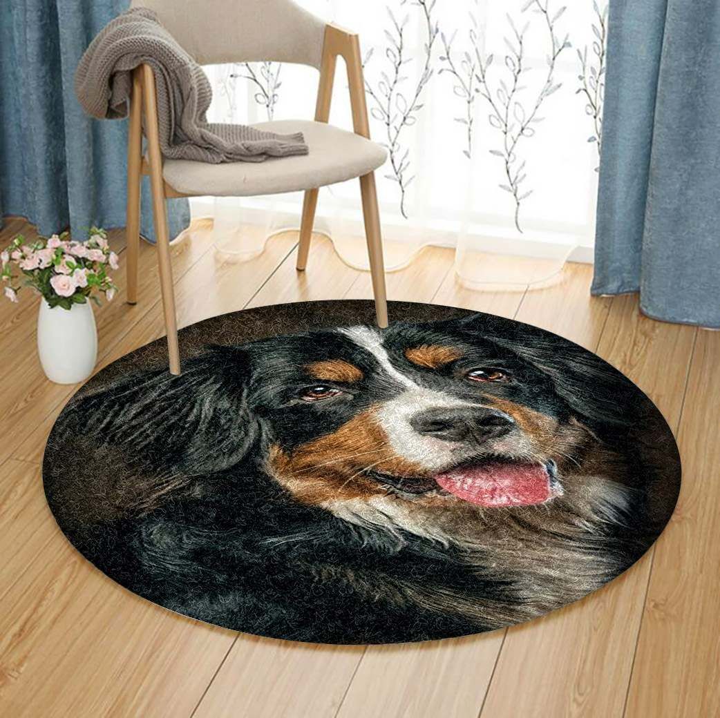 Bernese Mountain Dog Round Carpet
