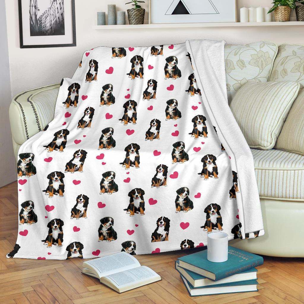 Bernese Mountain Heart Blanket