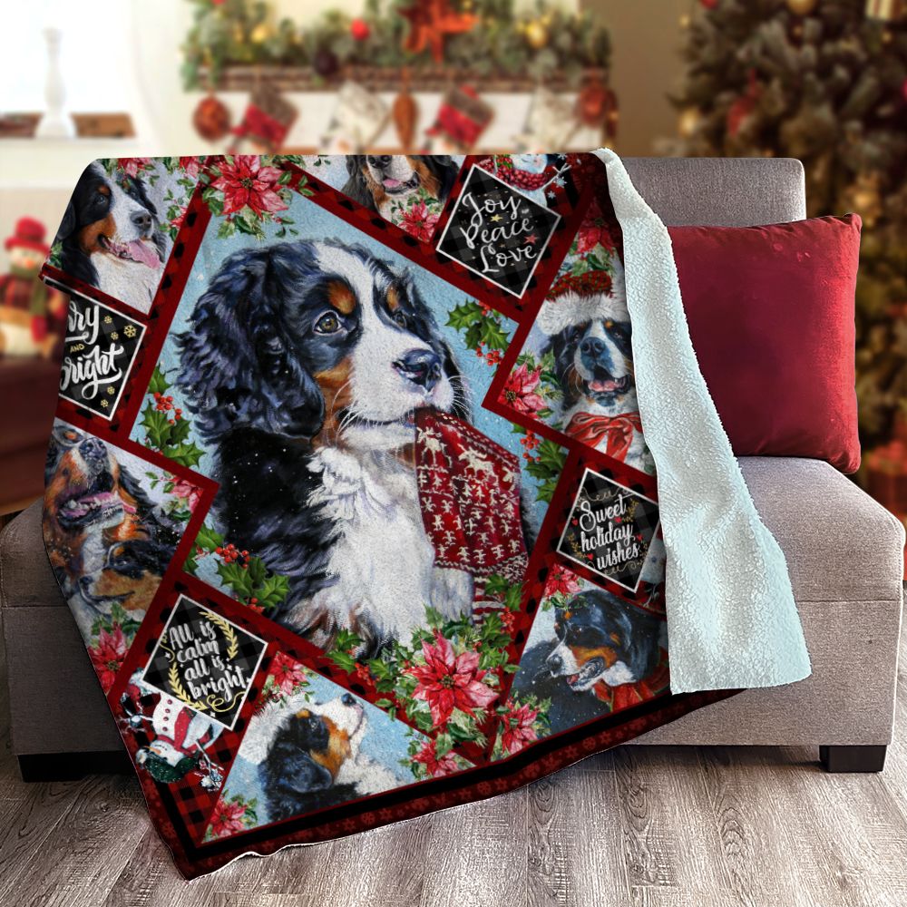 Bernese Mountain Sherpa Fleece Blanket
