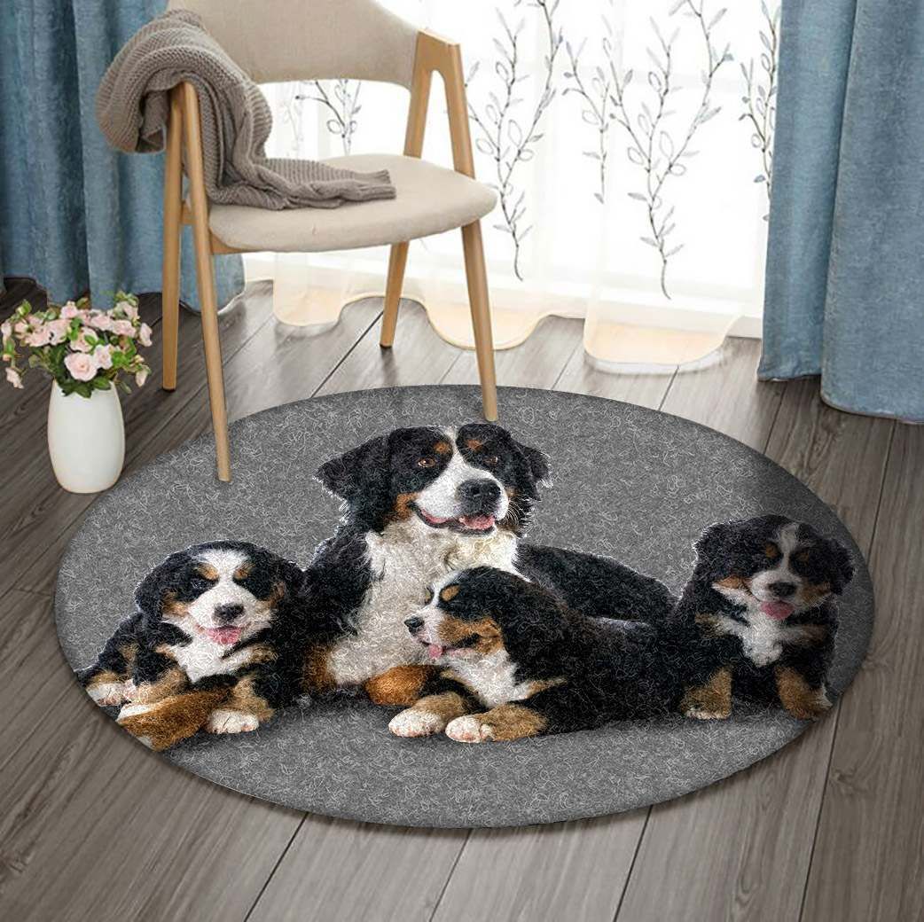 Bernese Mountain Round Carpet