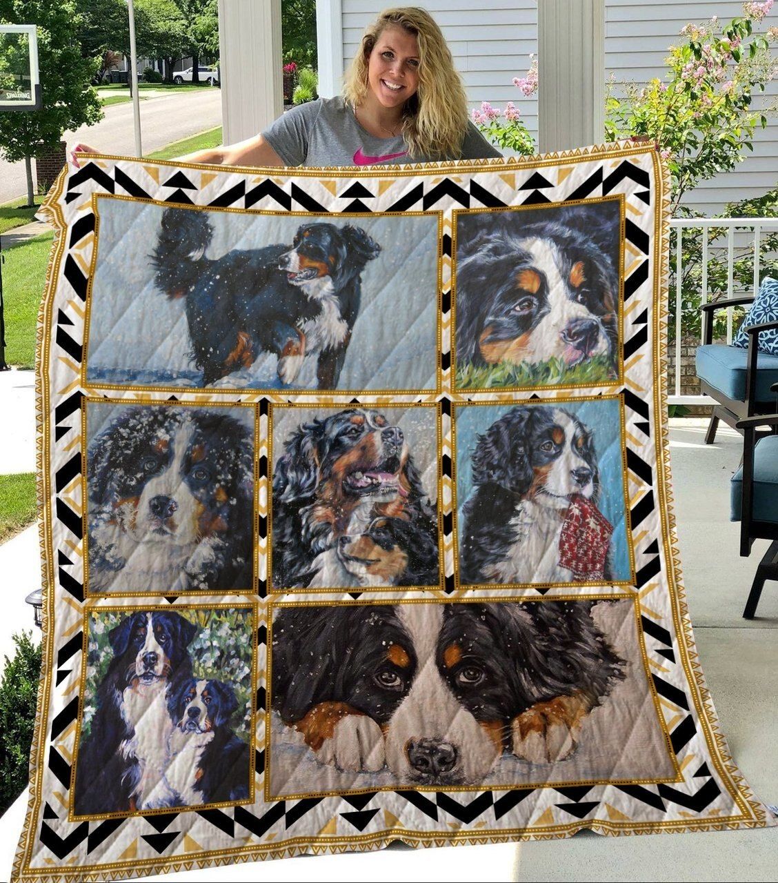 Bernese Mountain Moment Of Farewell Quilt Blanket DHC020120639TD
