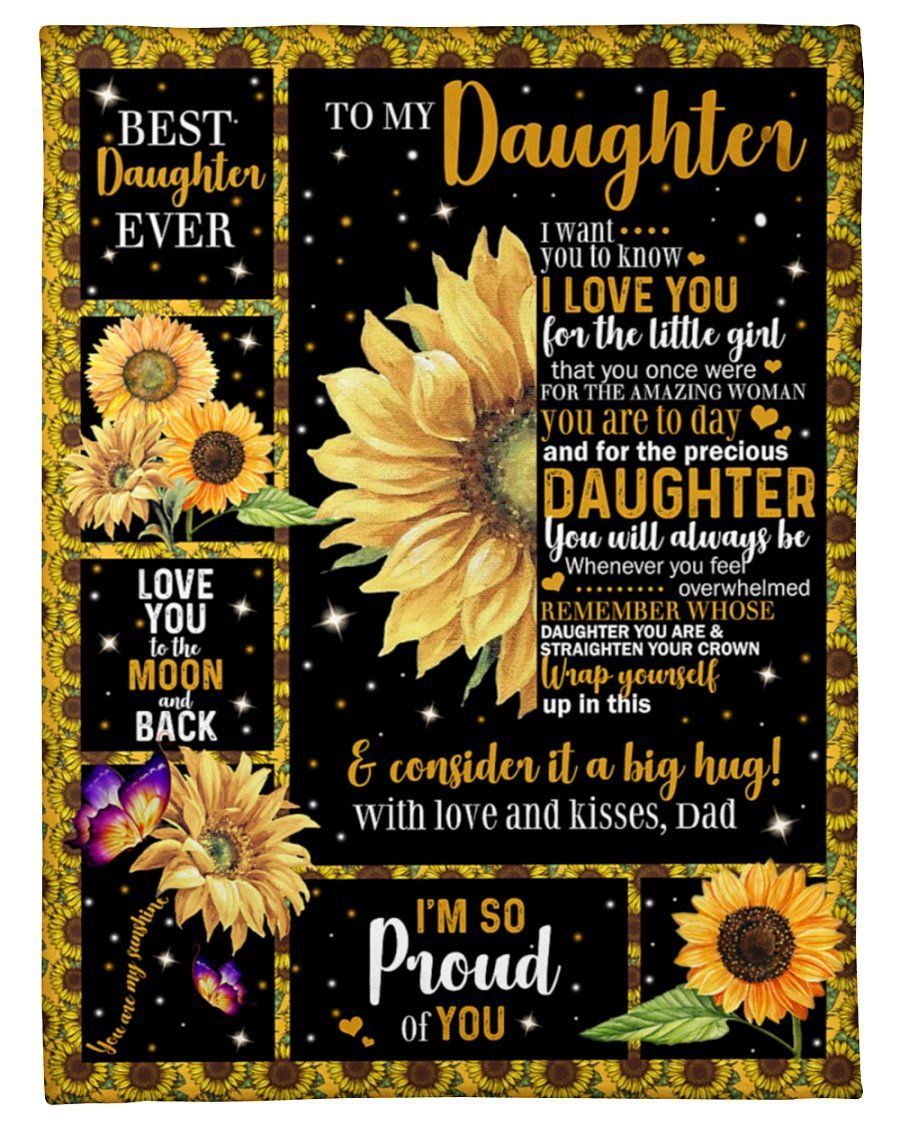 Best Daughter Ever Sunflowers To Daughter Fleece Blanket Fleece Blanket