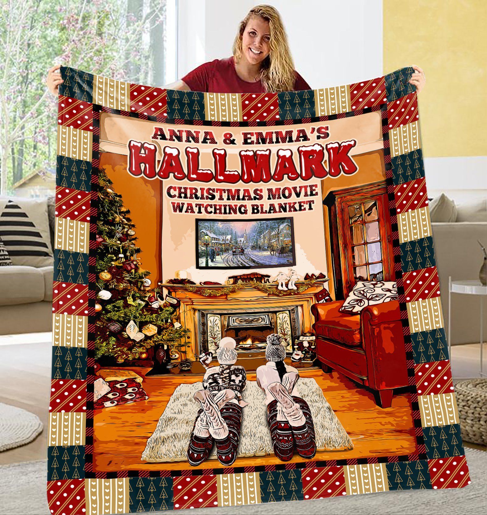 Best Friend Christmas Personalized Fleece Blanket