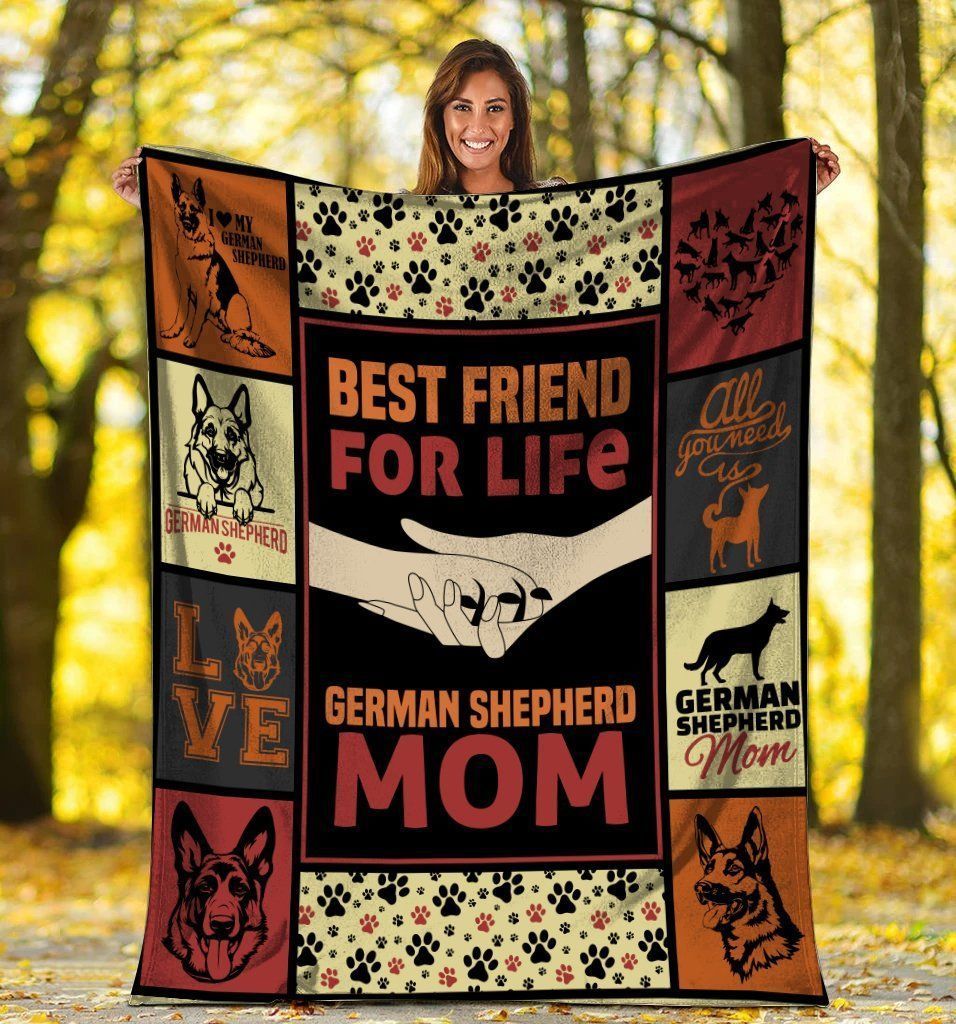 Best Friend For Life German Shepherd Dog Mom Fleece Blanket