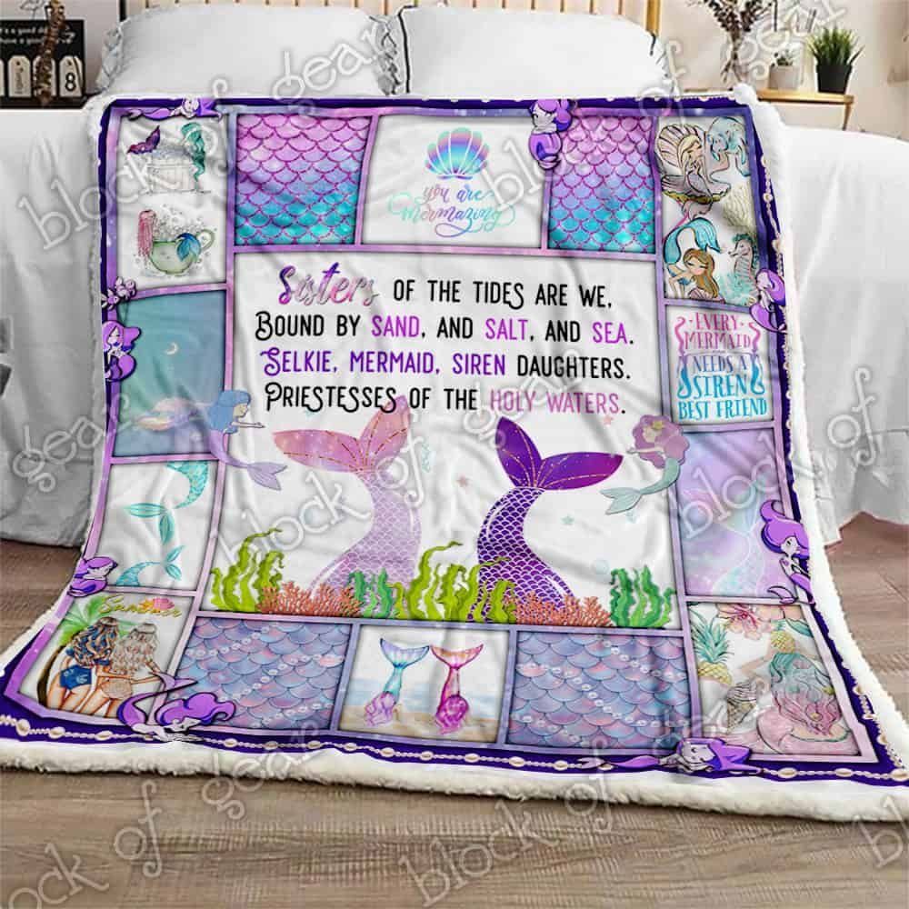Best Friend Mermaid Sherpa Fleece Blanket