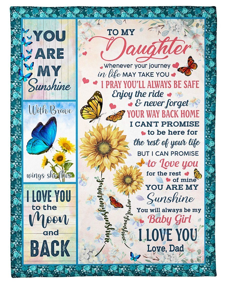 Best Gift For Daughter Blue And White Fleece Blanket Fleece Blanket