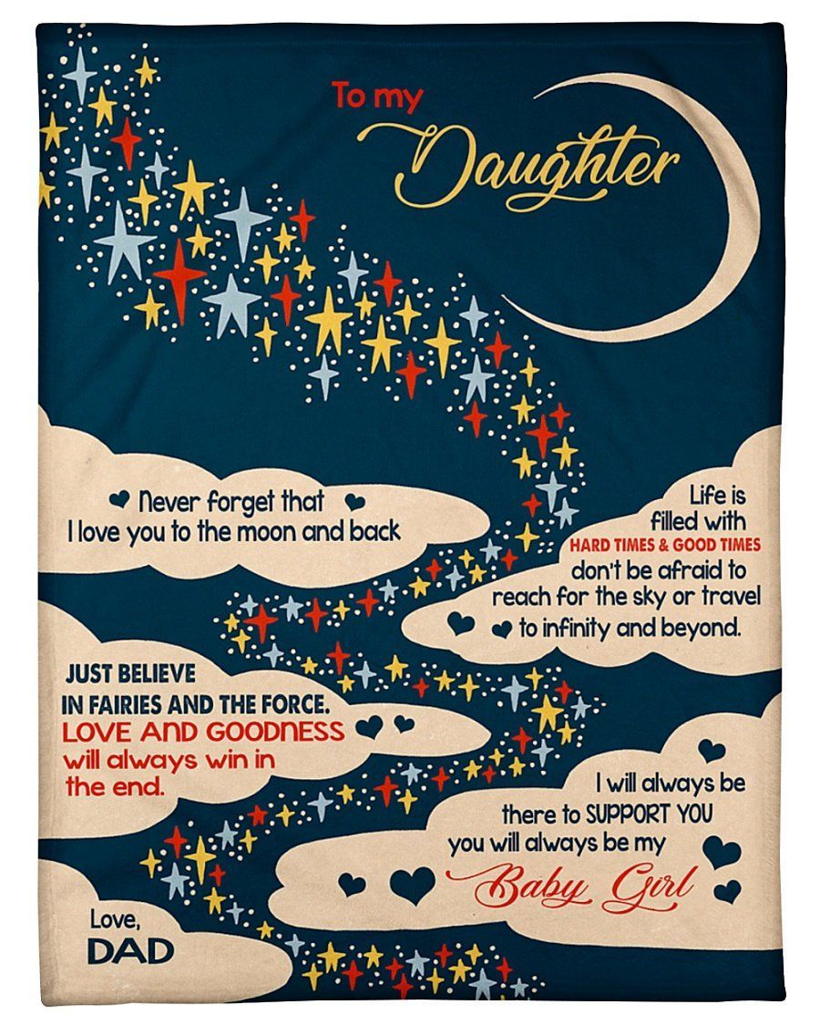 Best Gift For Daughter I Love You To The Moon And Back Fleece Blanket Fleece Blanket