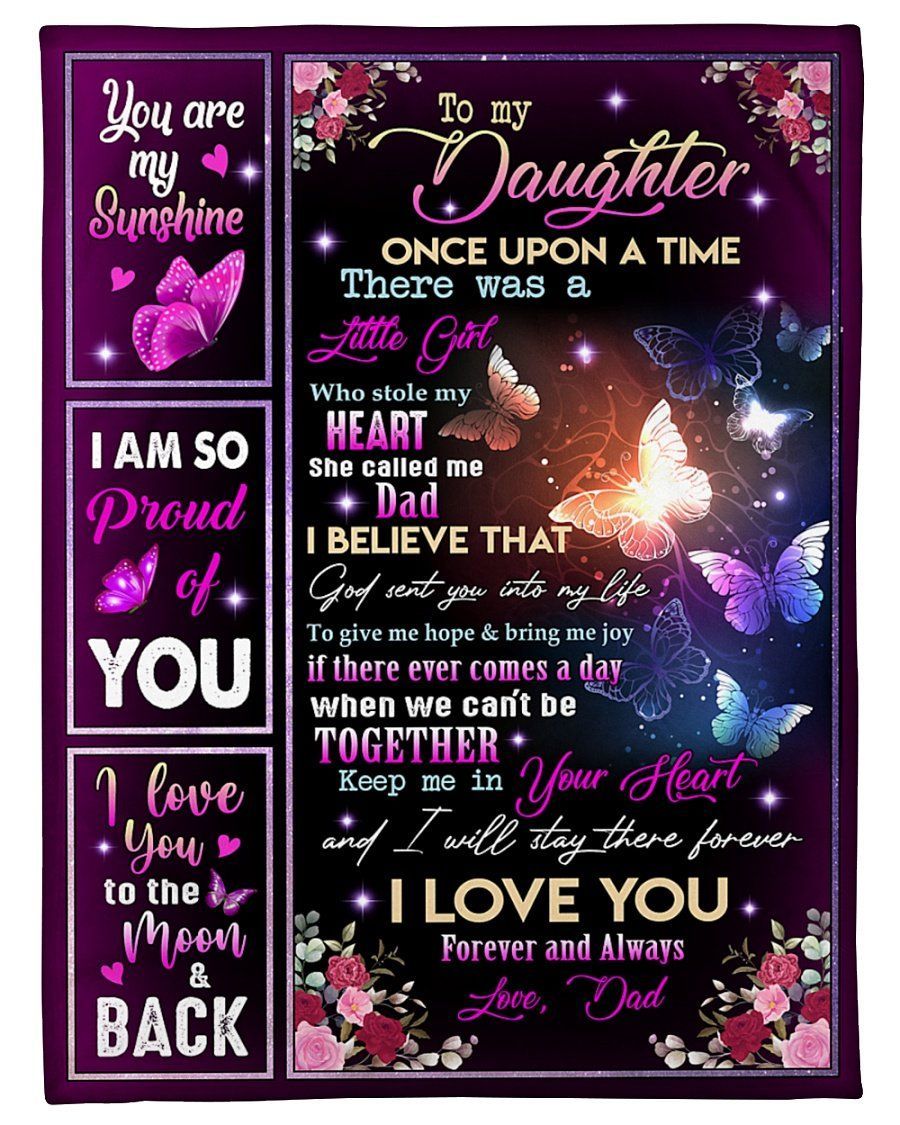 Best Gift For Daughter Keep You In My Heart Fleece Blanket Fleece Blanket