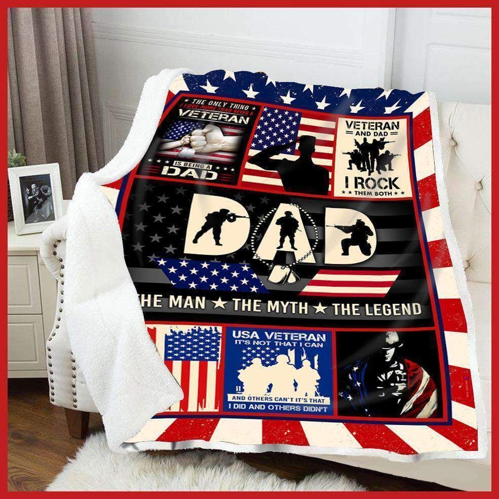 Best Gift For Veteran Dad Fleece Blanket