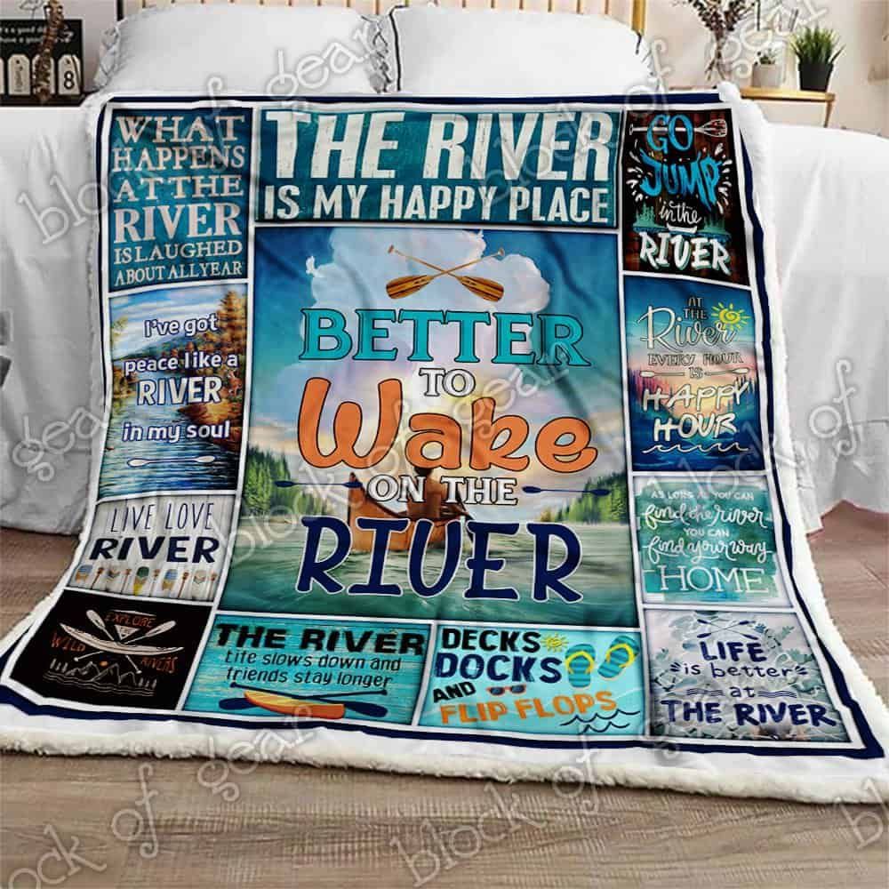 Better To Wake At The River Fleece Blanket