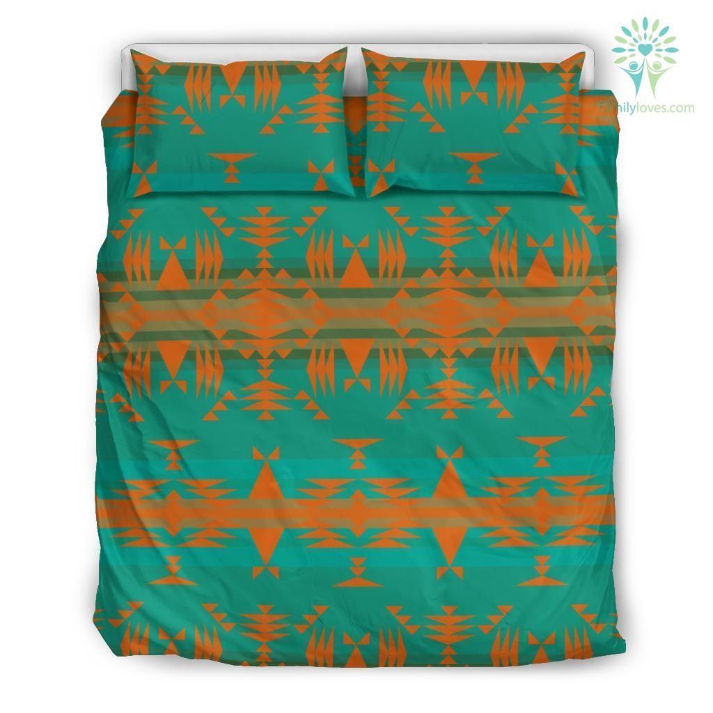 Between The Mountains Teal Orange Bedding Set