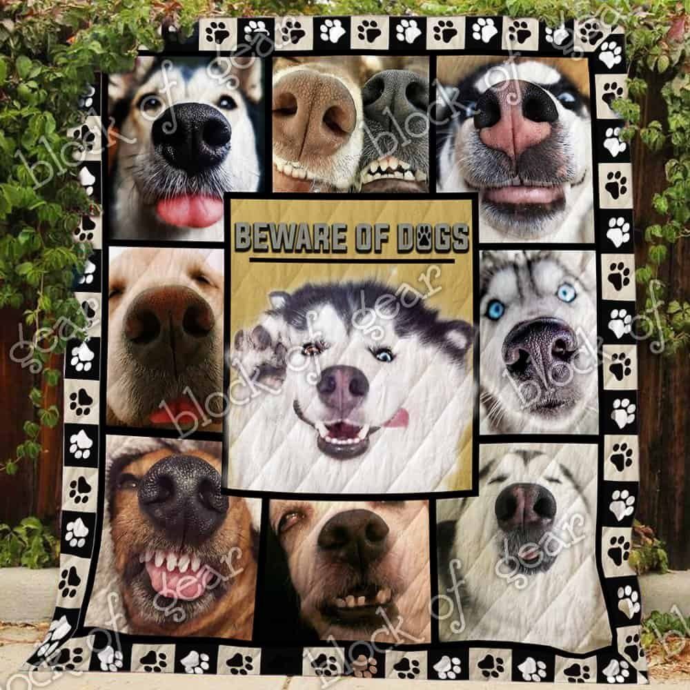 Beware Of Dogs CL19100118MDQ Quilt Blanket