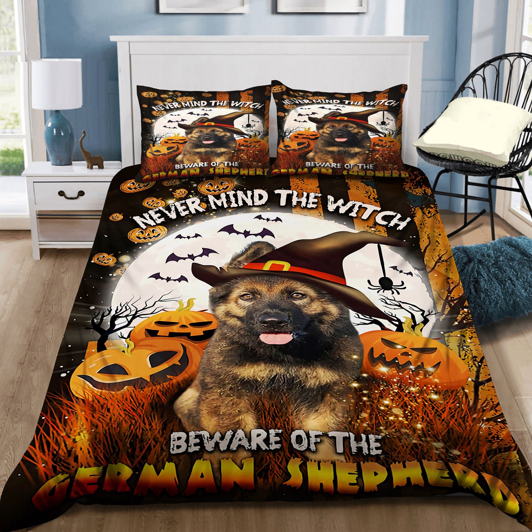 Beware Of The German Shepherd Halloween Bedding Set