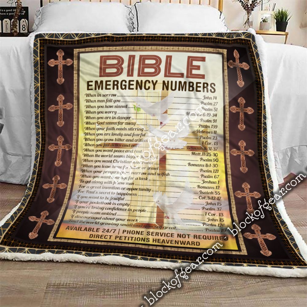 Bible Emergency Numbers Sherpa Fleece Blanket