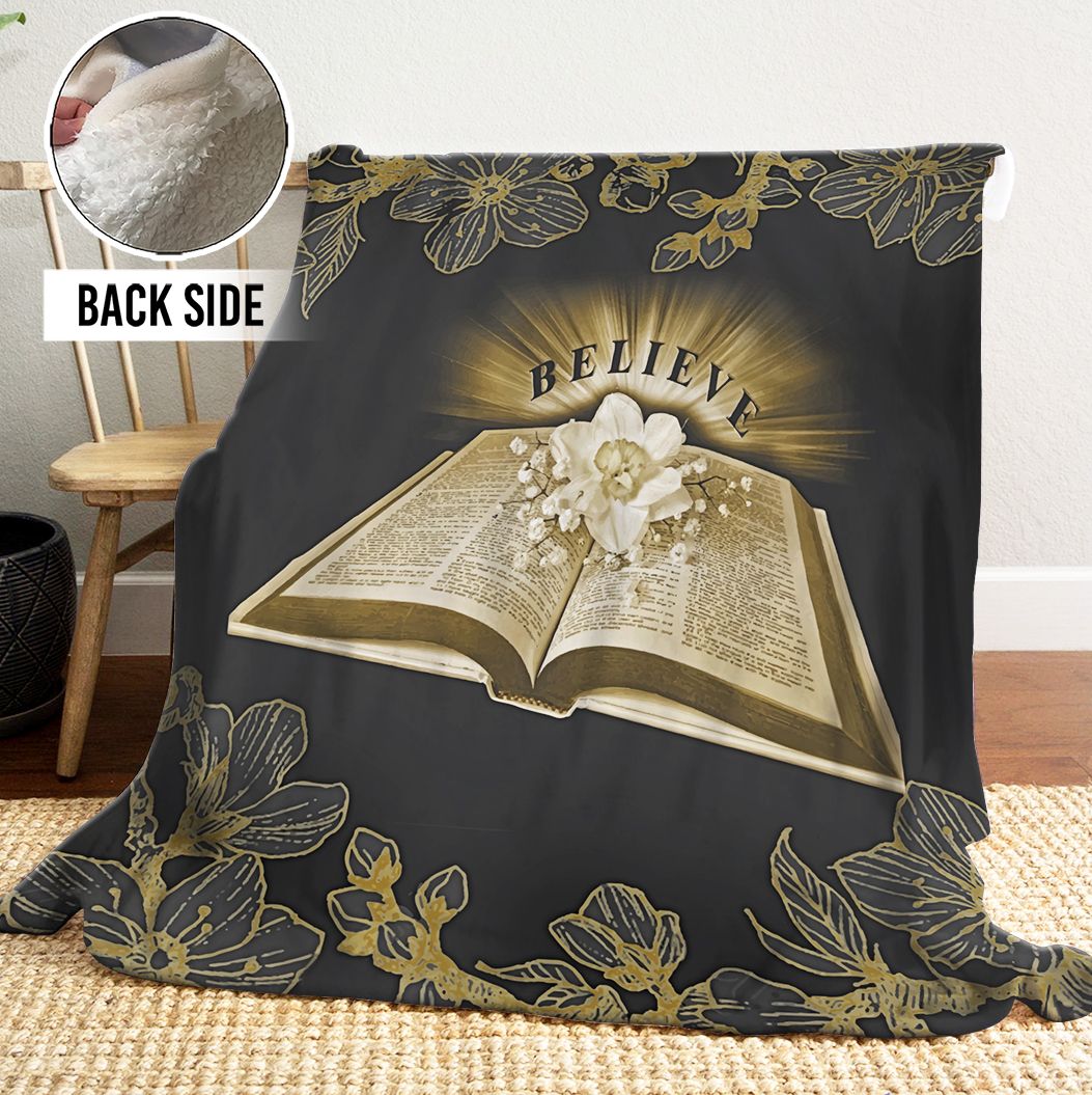 Bible Sherpa Fleece Blanket