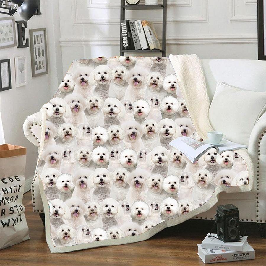 Bichon Sherpa Fleece Blanket