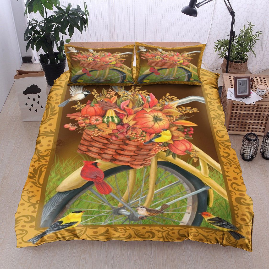Bicycle Bird Bedding Set