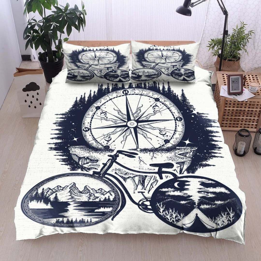 Bicycle Compass Bedding Set