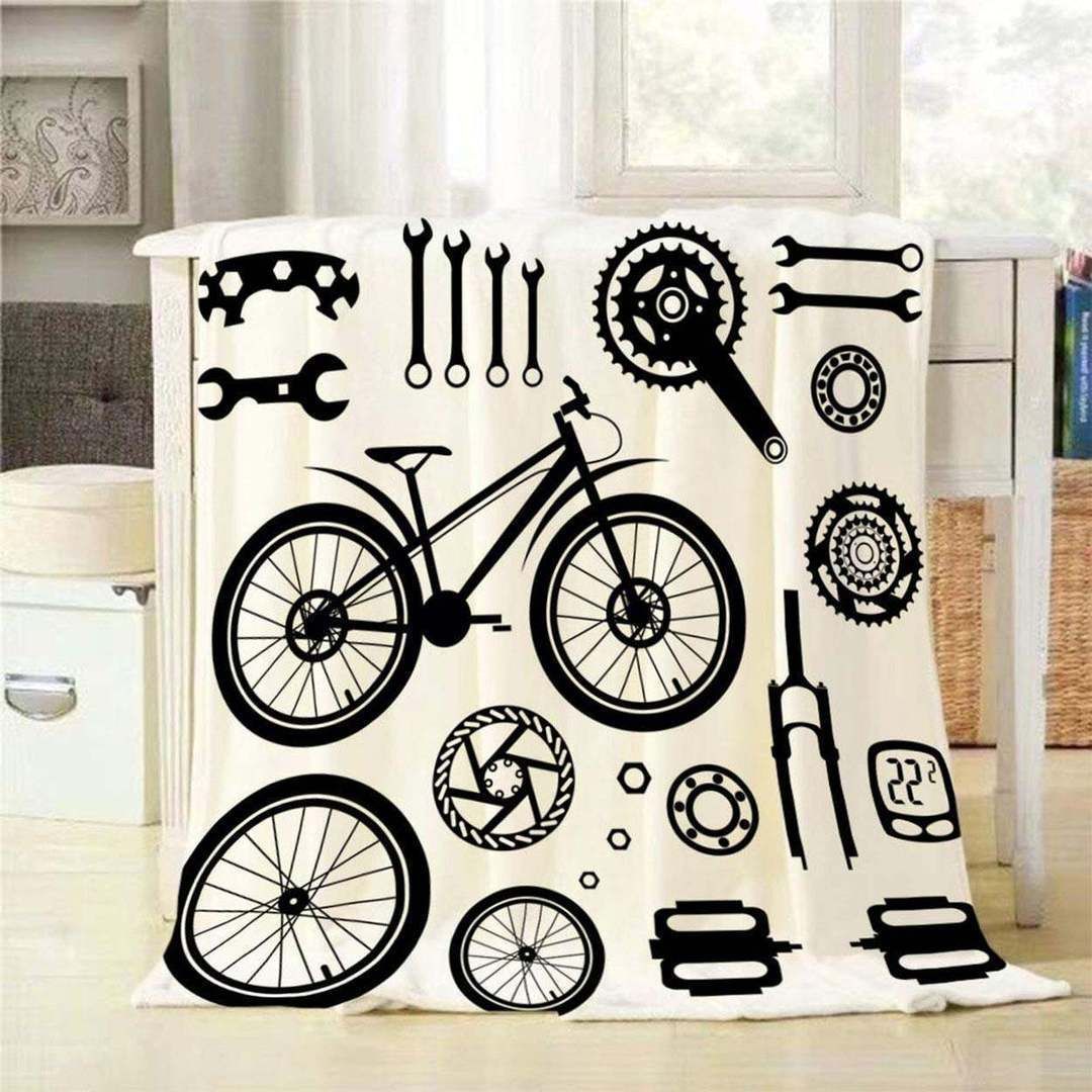 Bicycle Mechanic Sherpa Fleece Blanket