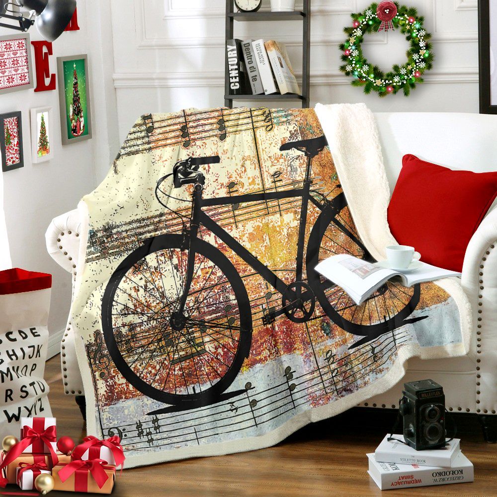Bicycle Music Sherpa Fleece Blanket