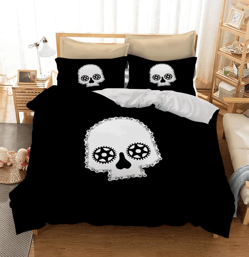 Bicycle Skull Bedding Set