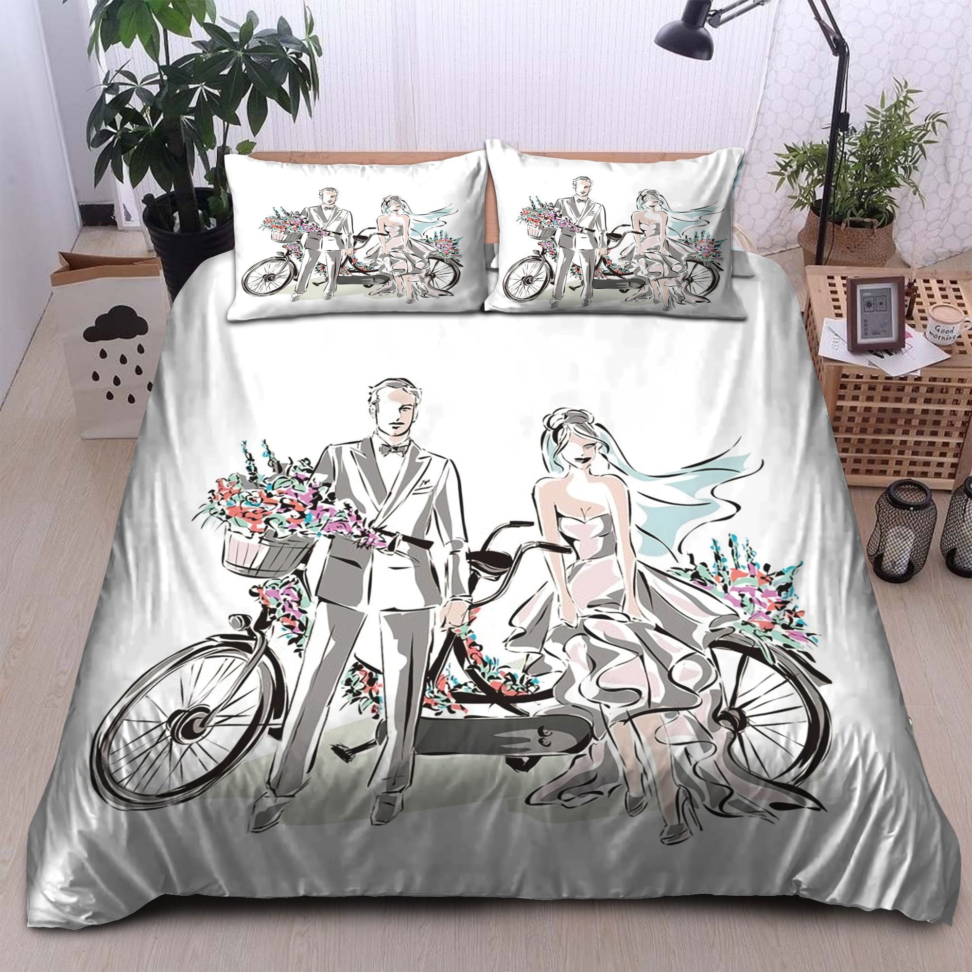 Bicycle Wedding Day Bedding Set