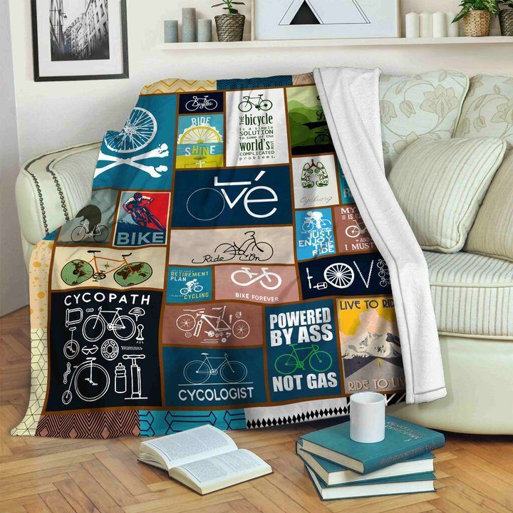 Bicycling Sherpa Fleece Blanket