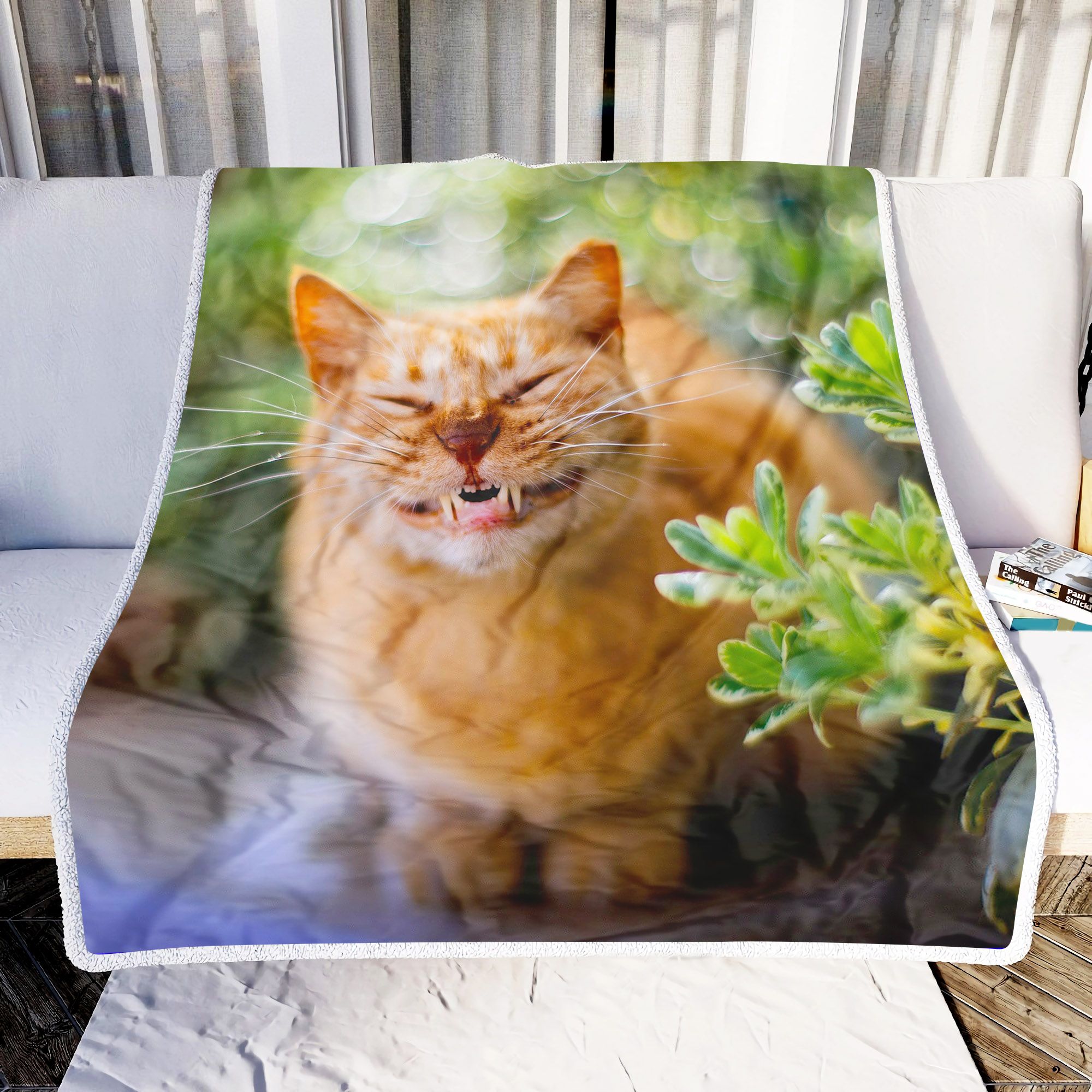 Big Cat Smiling Fleece Blanket