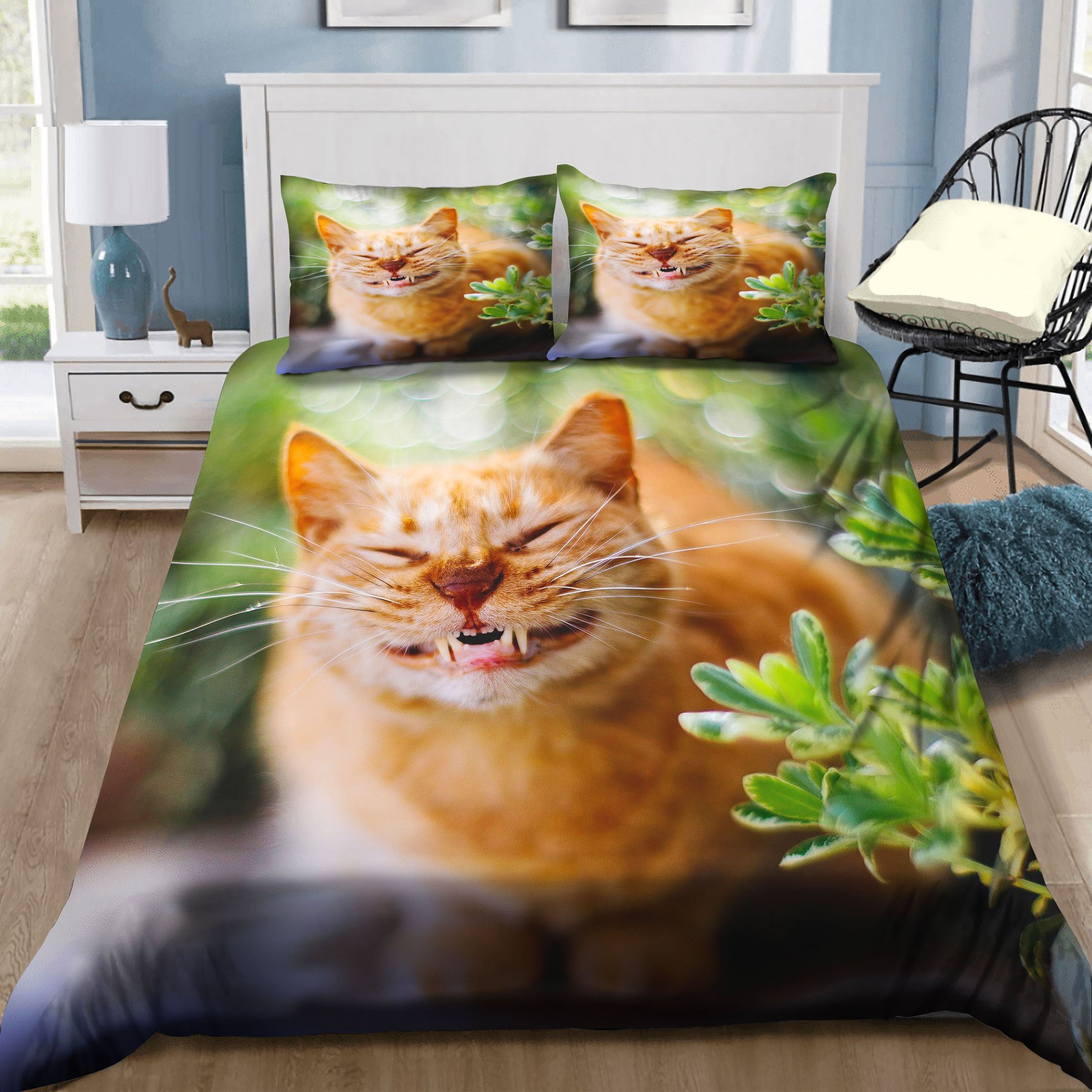 Big Cat Smiling Bedding Set