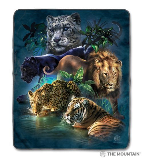 Big Cats Jungle Sherpa Fleece Blanket