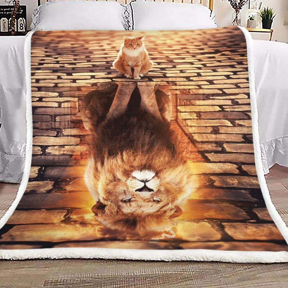 Big Dreams Cat Tiger Sherpa Fleece Blanket