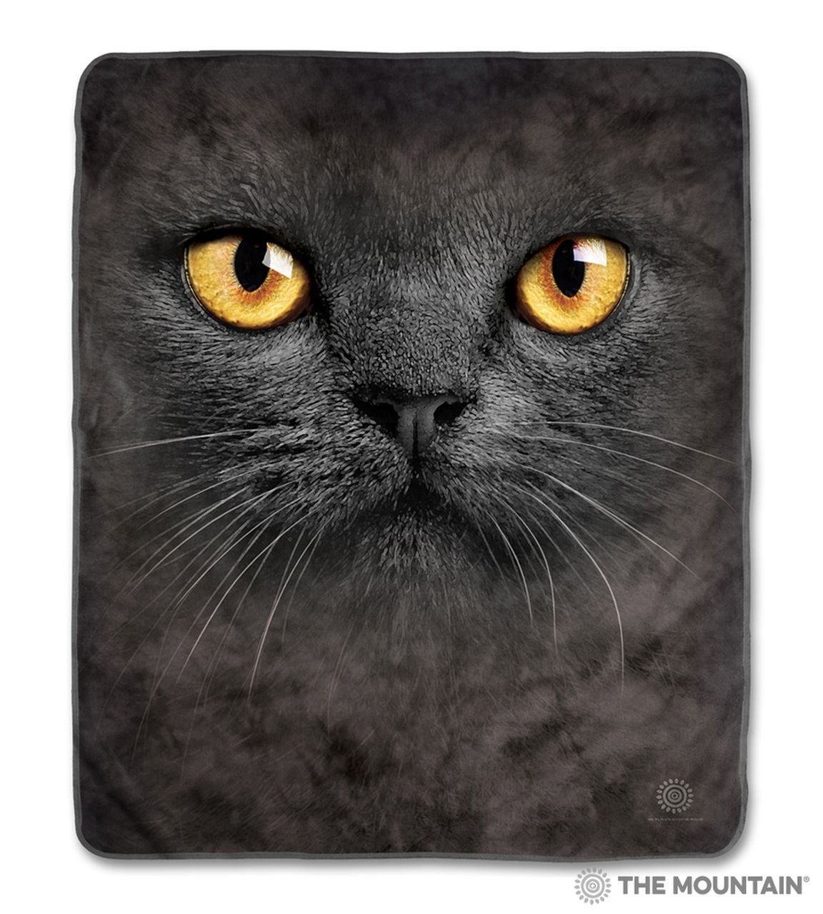Big Face Black Cat Sherpa Fleece Blanket