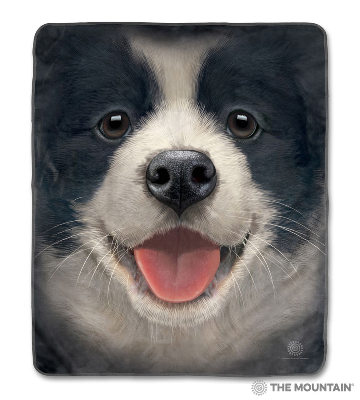 Big Face Border Collie Puppy Sherpa Fleece Blanket