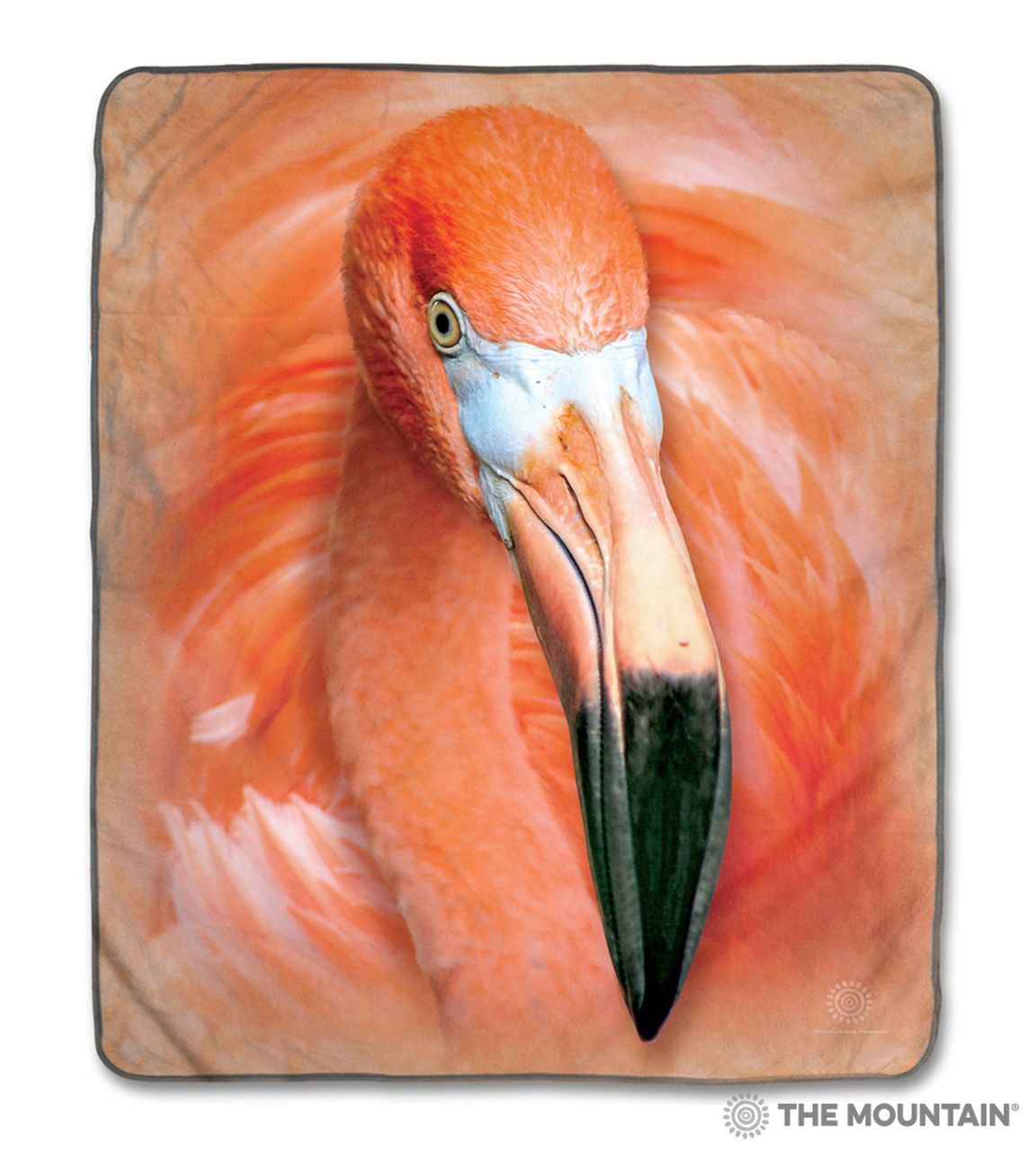 Big Face Flamingo Sherpa Fleece Blanket