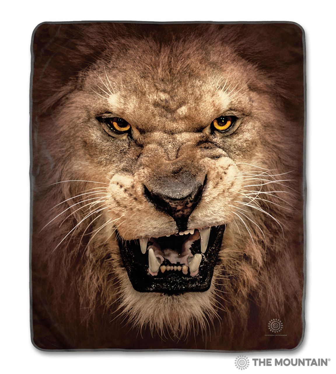 Big Face Roaring Lion Sherpa Fleece Blanket