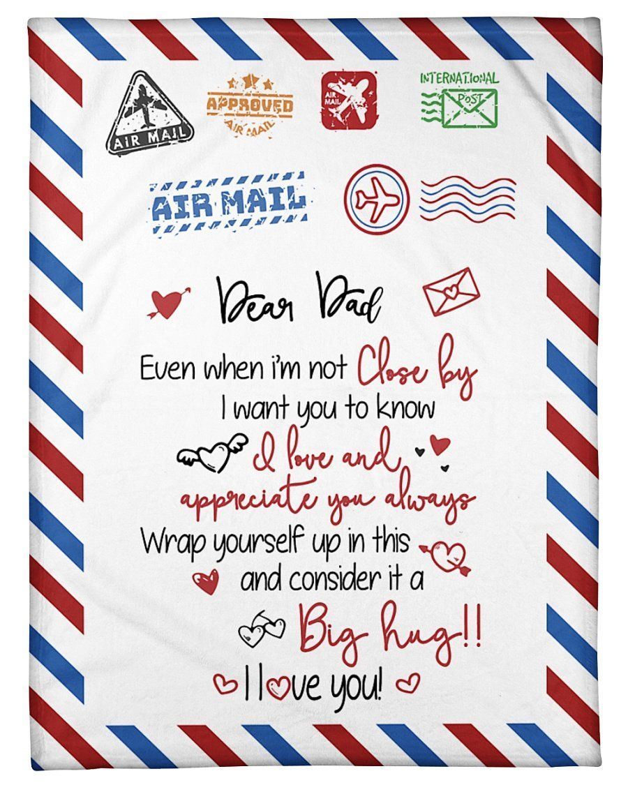 Big Hug I Love You Letter To Dad Fleece Blanket Fleece Blanket