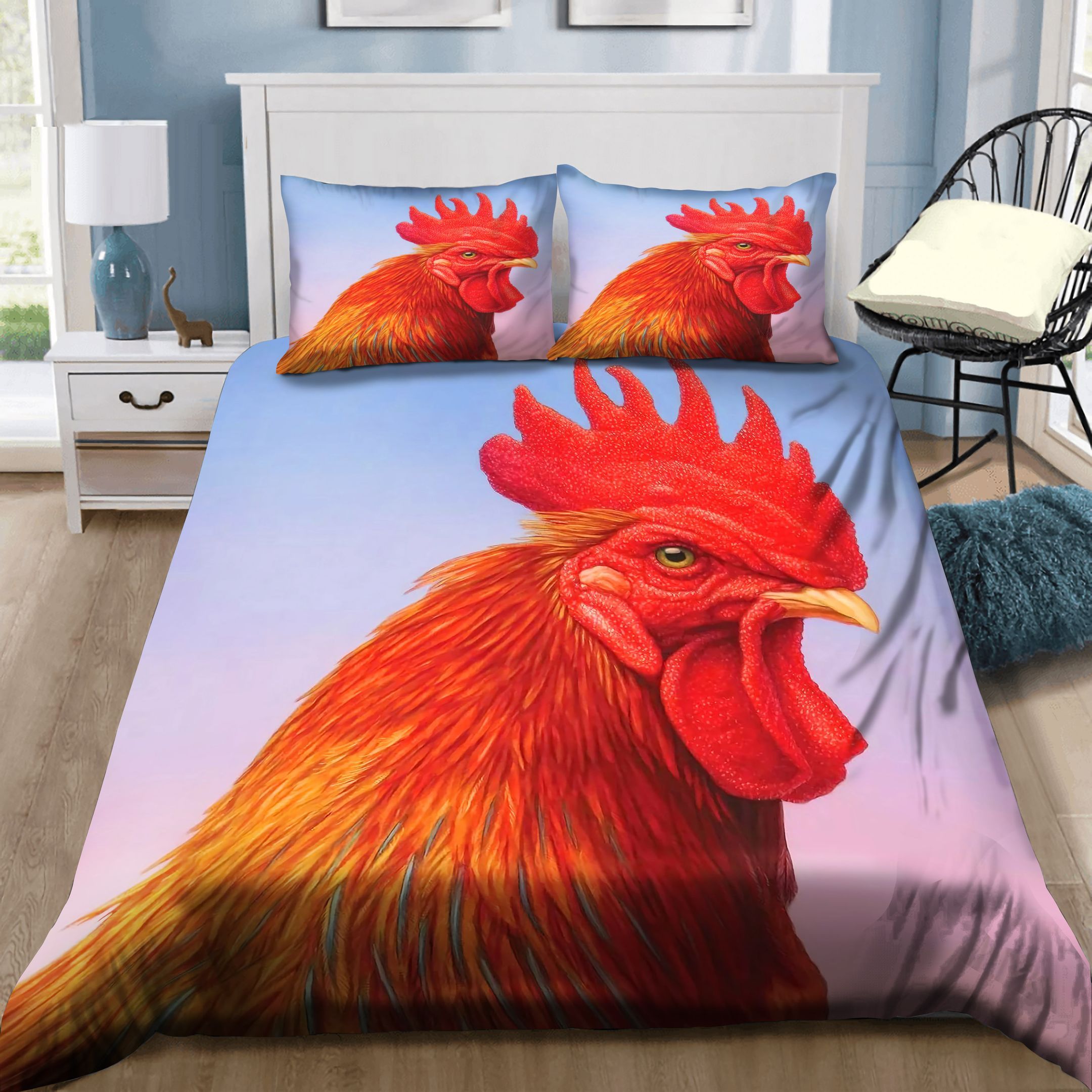 Big Red Rooster Bedding Set