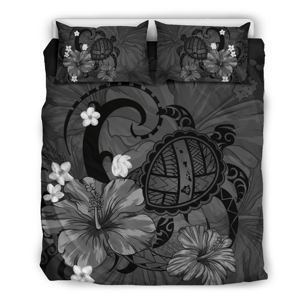 Big Turtle Hibiscus Plumeria Tribal Polynesian Bedding Set