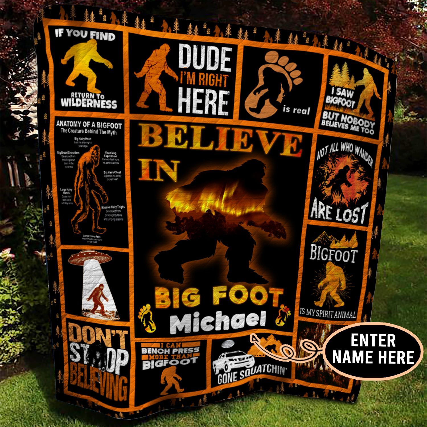 Bigfoot Personalized Quilt Blanket BBB090601NB