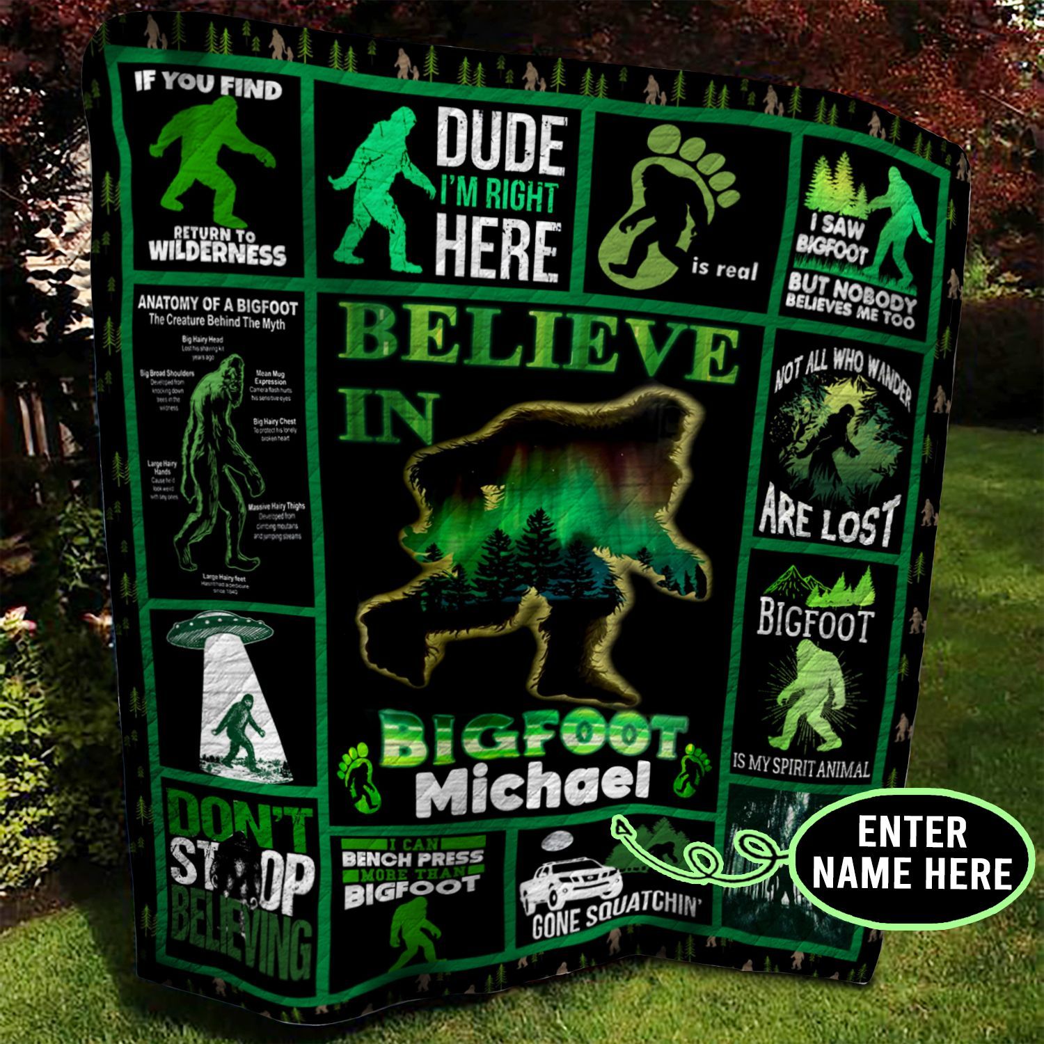 Bigfoot Personalized Quilt Blanket BBB090602NB