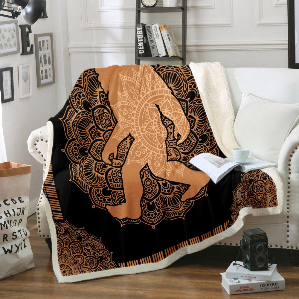 Bigfoot Zentangle Pattern Fleece Blanket