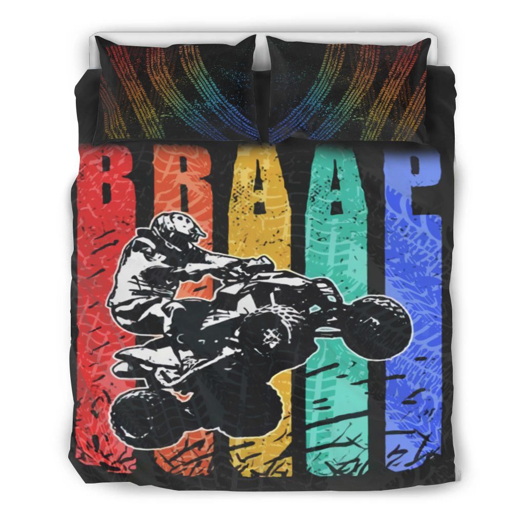 Bike Vintage Braap Quad Biker Bedding Set