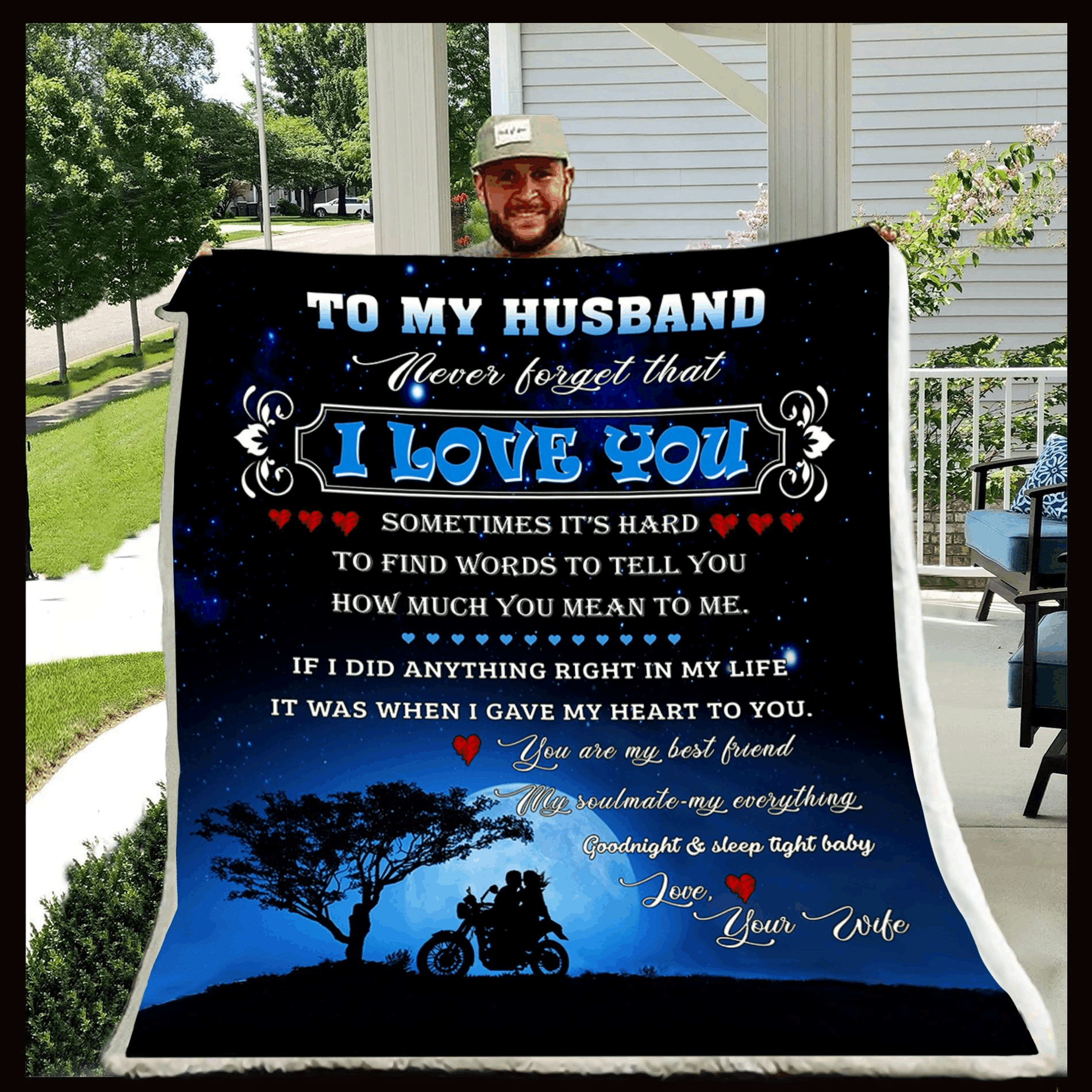 Biker Wife To Husband Sherpa Fleece Blanket