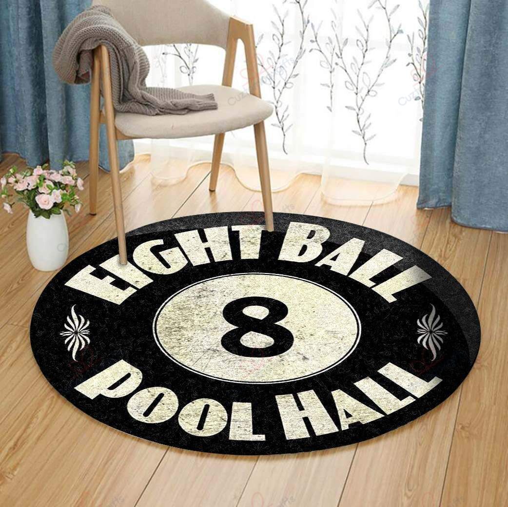 Billiard Eight Ball Round Carpet