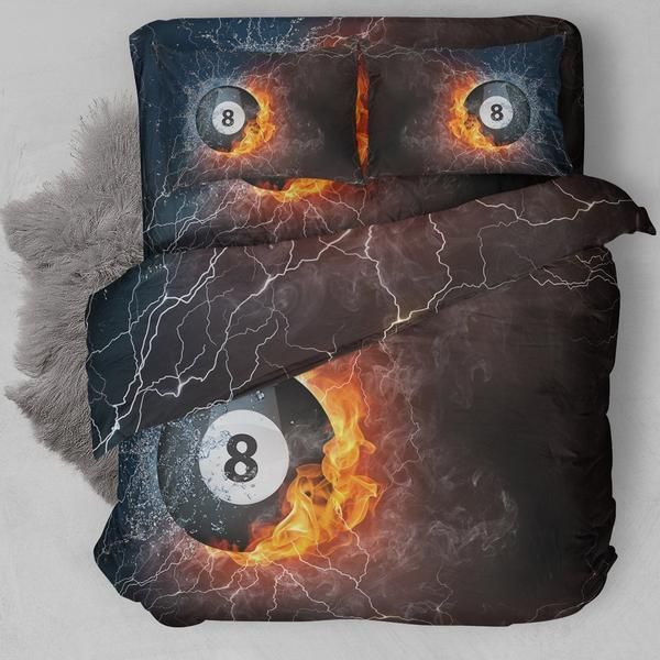 Billiards On Fire Thunder Lightning Bedding Set