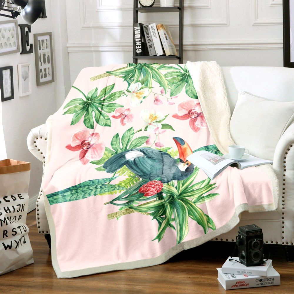 Bird Sherpa Fleece Blanket